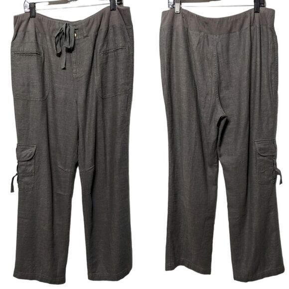 Soft Surroundings Pants - SOFT SURROUNDINGS Weekend Linen Blend Cargo Pants XL